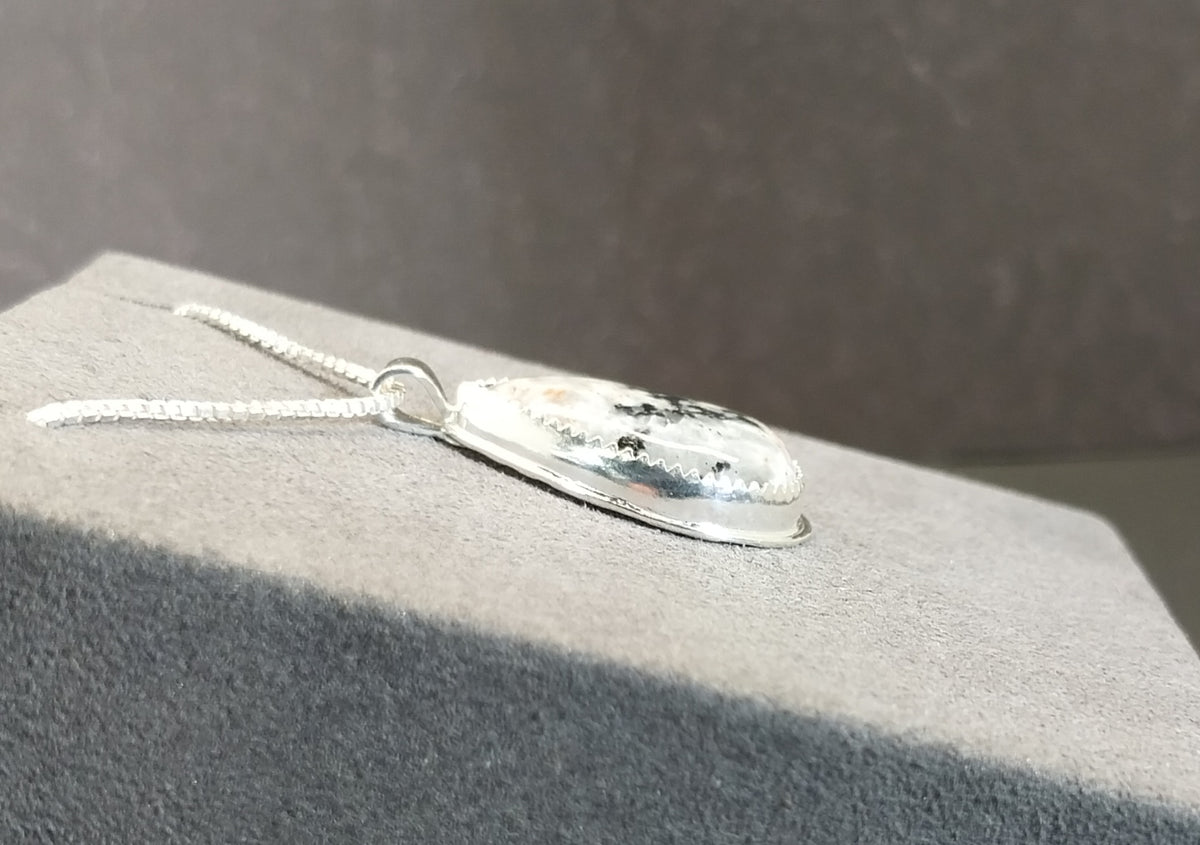Lake Superior Emberlite Sterling Silver Necklace Fancy Textured Back
