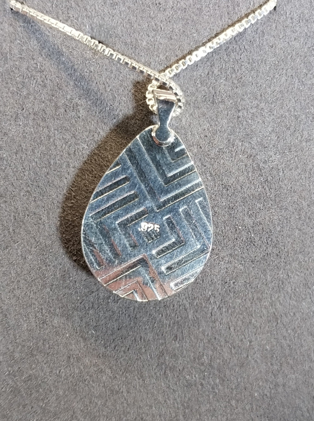 Lake Superior Emberlite Sterling Silver Necklace Fancy Textured Back