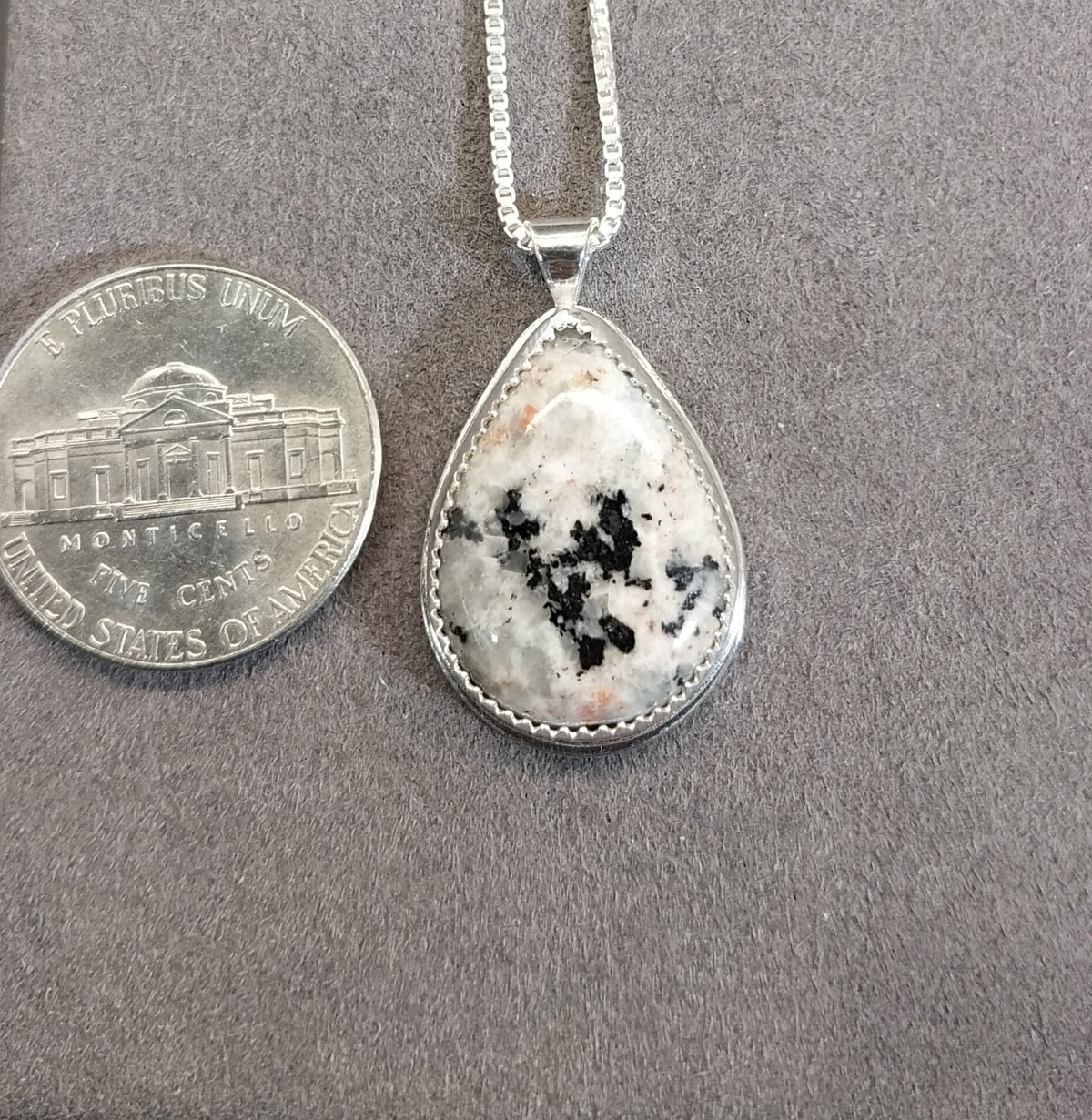 Lake Superior Emberlite Sterling Silver Necklace Fancy Textured Back