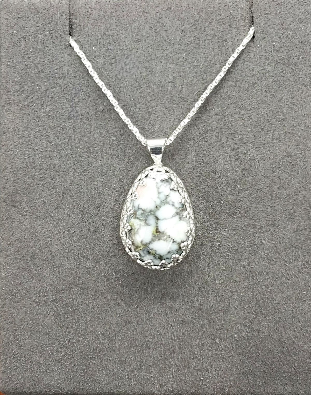 Datolite Silver Necklace, Michigan Datolite, Rare Color, Datolite Pendant