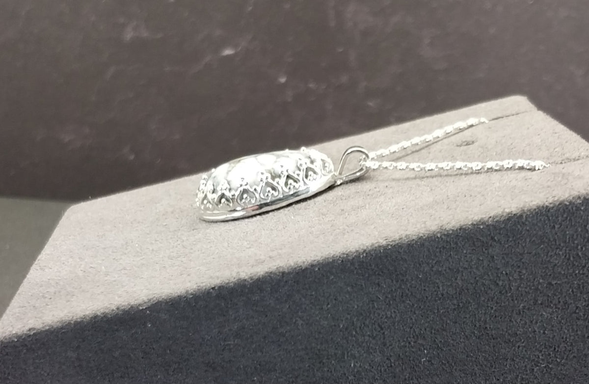 Datolite Silver Necklace, Michigan Datolite, Rare Color, Datolite Pendant