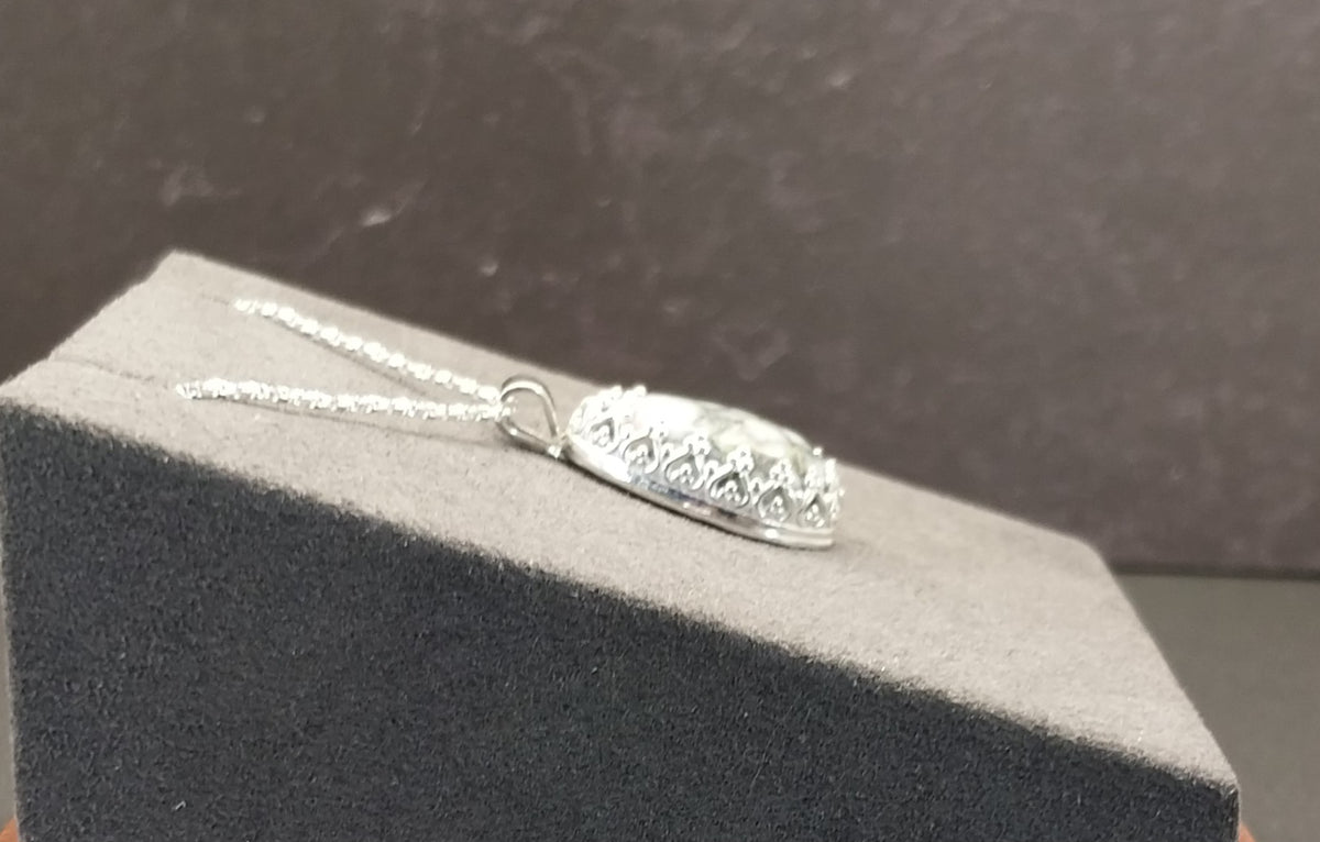 Datolite Silver Necklace, Michigan Datolite, Rare Color, Datolite Pendant