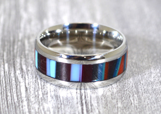 Surfite Ring, Size 6 3/4, Stainless Steel Band, Surf Board Ring, Surfing Gift, Beach Lover Gift