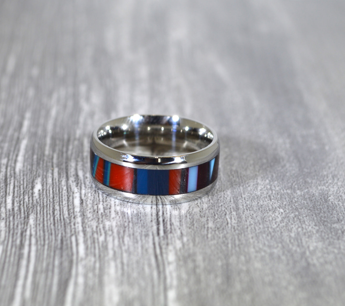 Surfite Ring, Size 6 3/4, Stainless Steel Band, Surf Board Ring, Surfing Gift, Beach Lover Gift