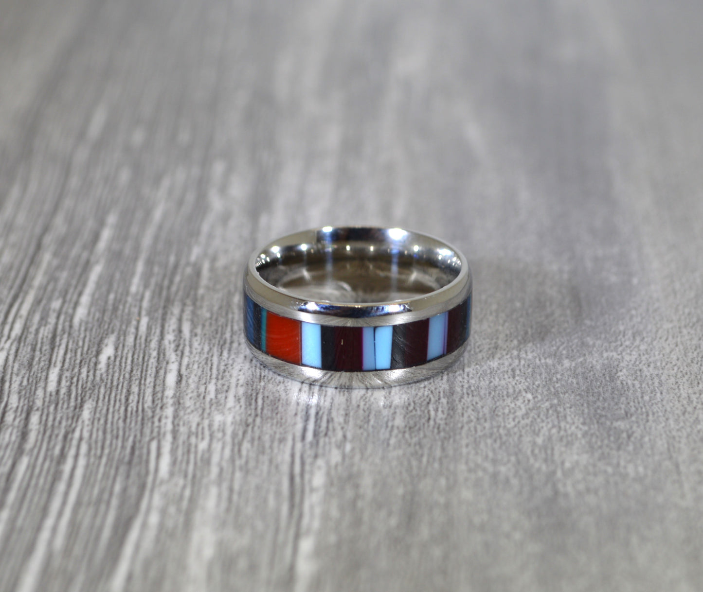 Surfite Ring, Size 6 3/4, Stainless Steel Band, Surf Board Ring, Surfing Gift, Beach Lover Gift