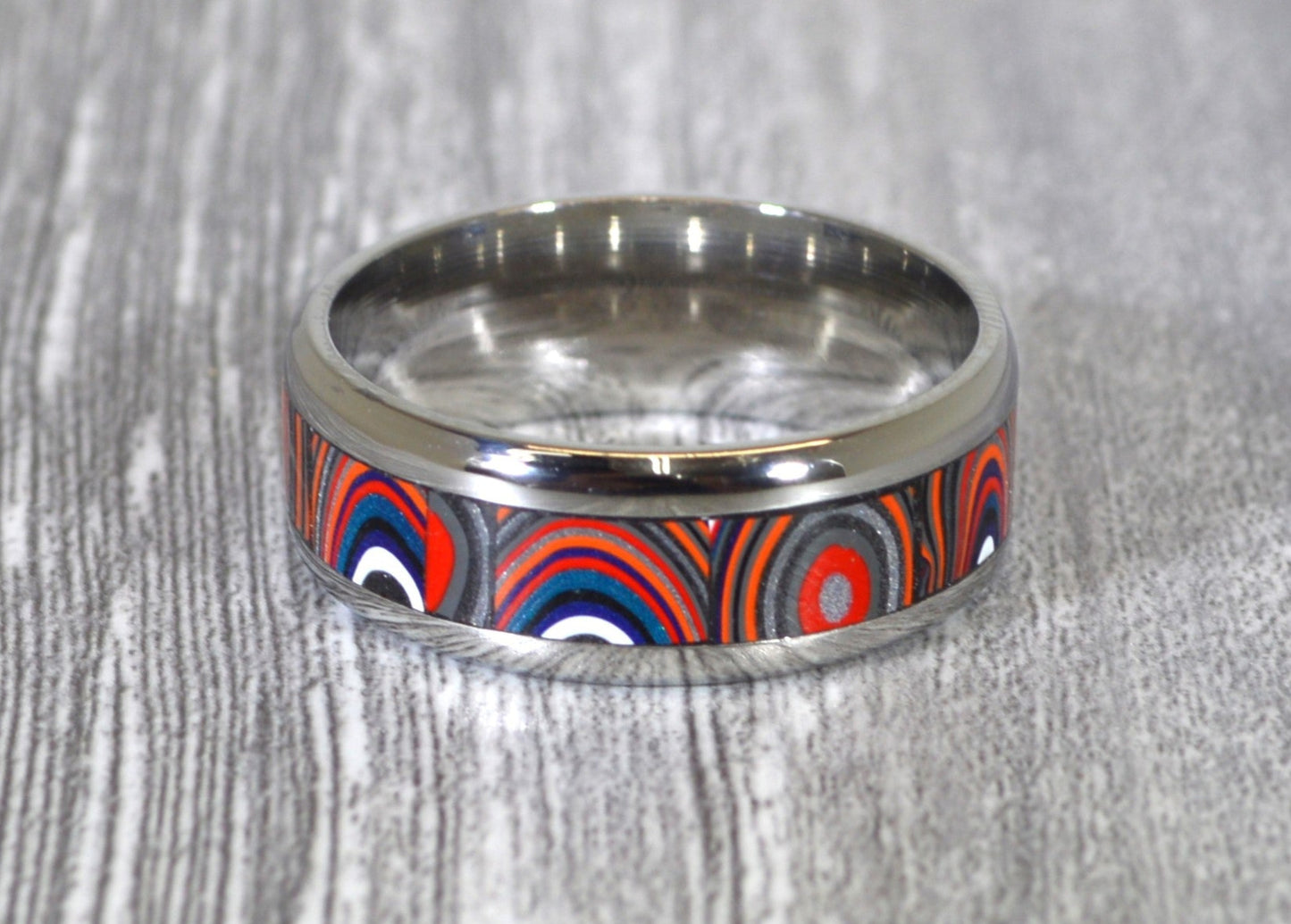 Fordite Ring, Size 10 1/4, Fordite Channel Ring, USA Handmade, Wisconsin Artist, Unisex Fordite Ring, Fordite, Fordite Jewelry, Men Fordite