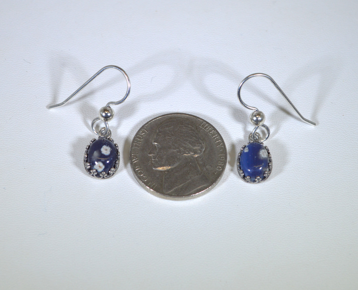 Leland Blue Earrings in Solid Sterling Silver Antiqued