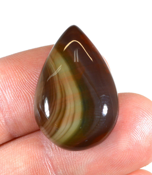 Royal Imperial Jasper Cabochon, Earth Tones, Teardrop Cabochon for Wire Wrapping, Jewelry Making