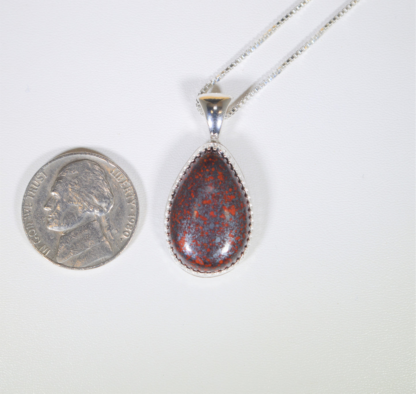 Jasper Necklace, Solid 925 Silver, Jaspelite, Lake Superior Jasper, Red Jasper Necklace, Wisconsin Handmade