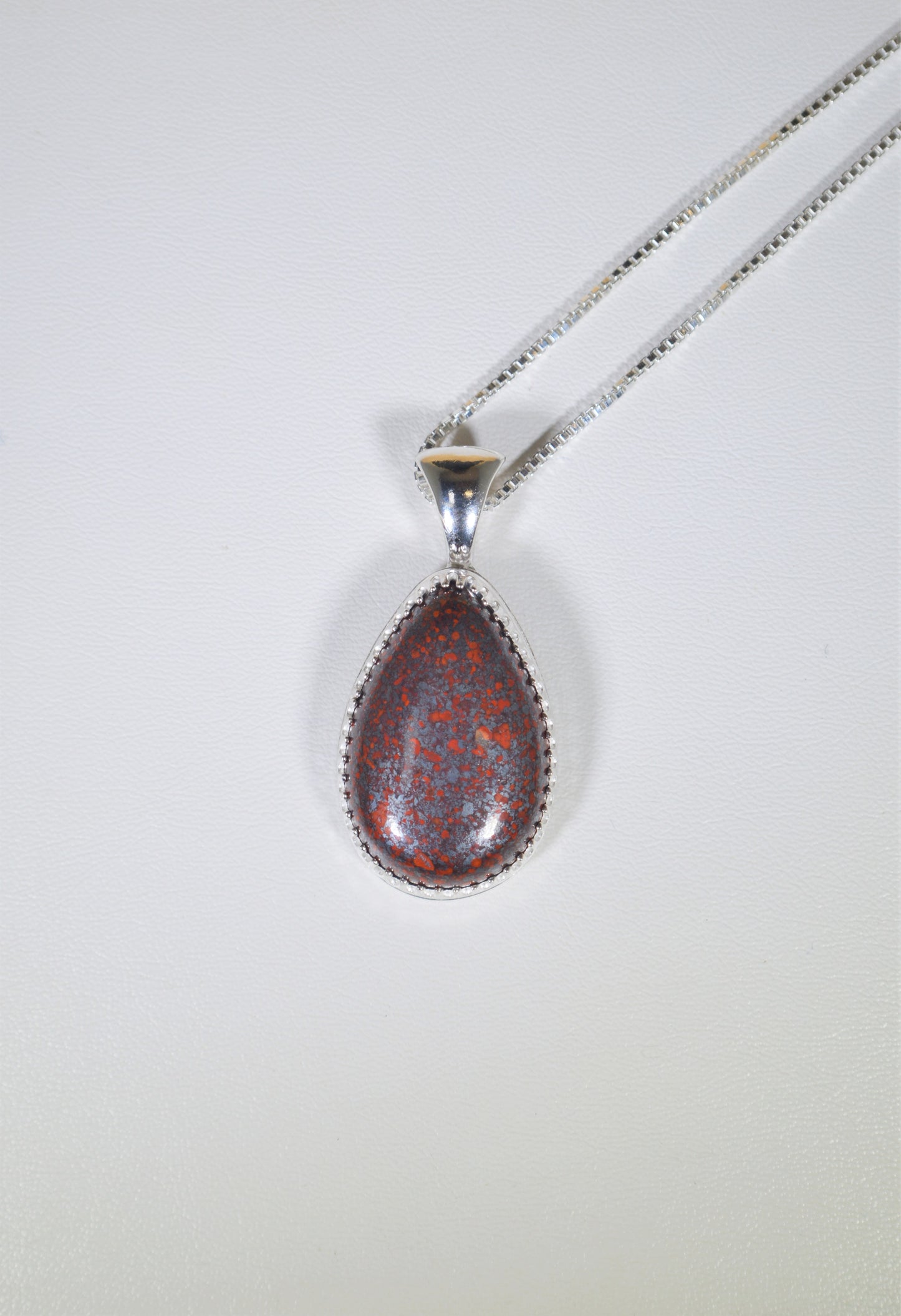 Jasper Necklace, Solid 925 Silver, Jaspelite, Lake Superior Jasper, Red Jasper Necklace, Wisconsin Handmade