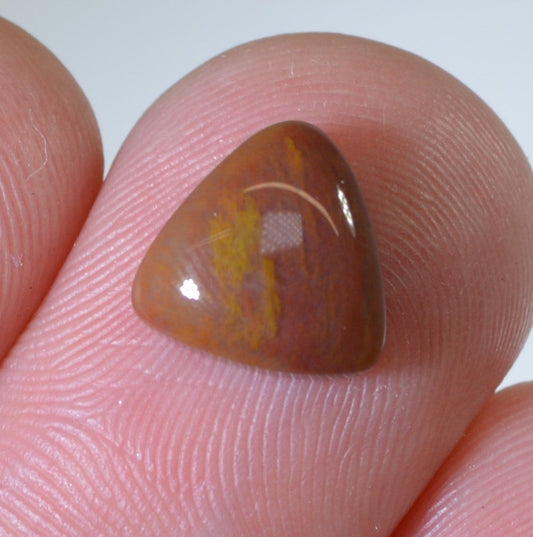 Arizona Rainbow Petrified Wood Cabochon, Tiny Stone for Ring, Trilliant Cabochon