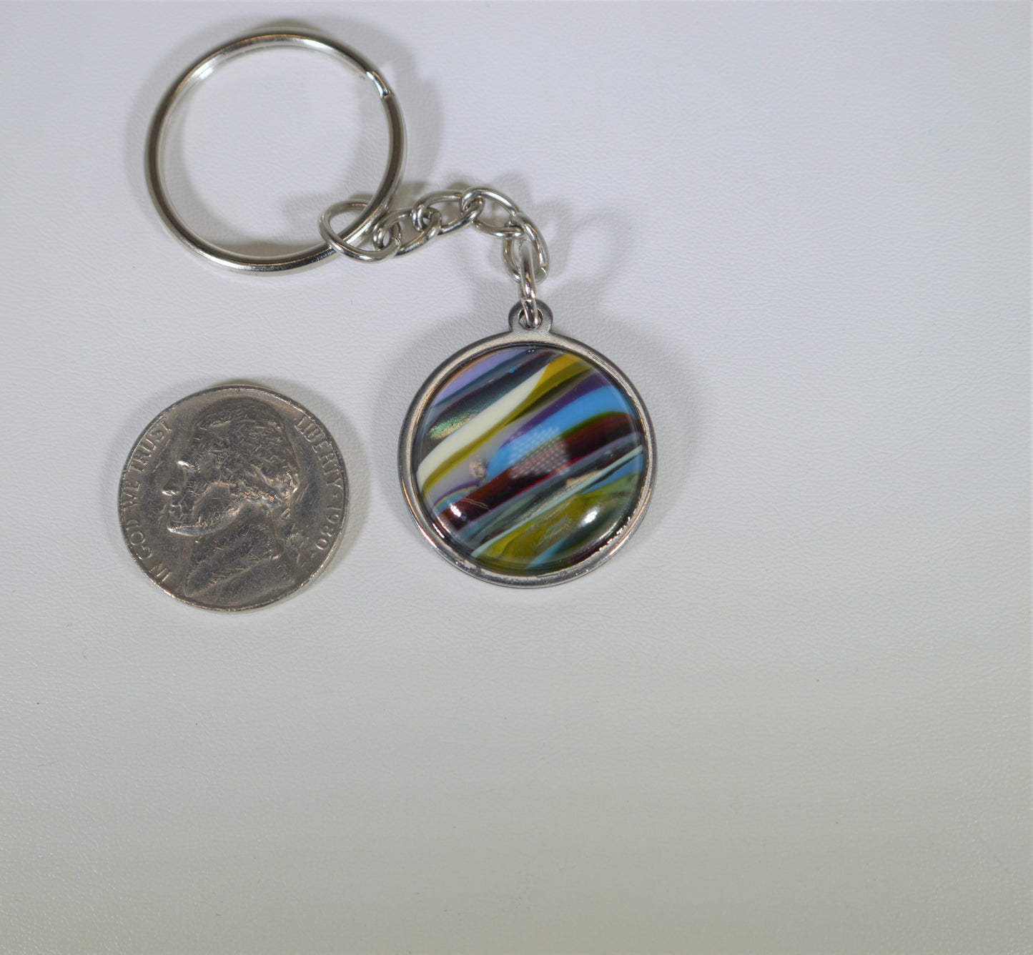 Surfite Keychain, Recycled Surf Board Resin, Stainless Steel, Beach Lover Gift