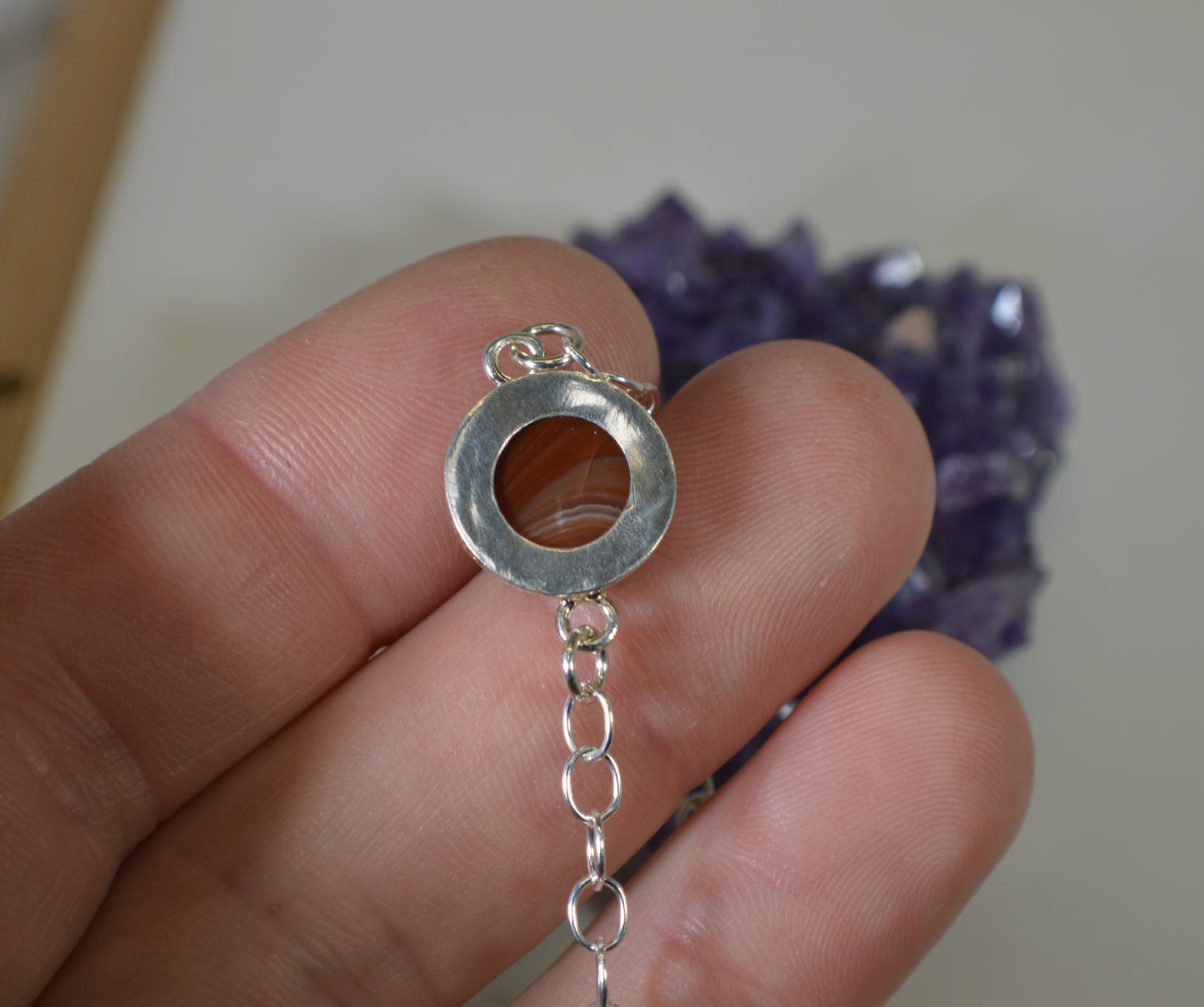 Lake Superior Agate Bracelet, Solid Silver, Orange Lake Superior Agate, Minnesota Agate, Minnesota Gift