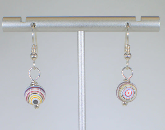 Fordite Earring, Fordite Beads, Solid Silver 925, Fordite Dangle Earrings, Unique Handmade Earrings