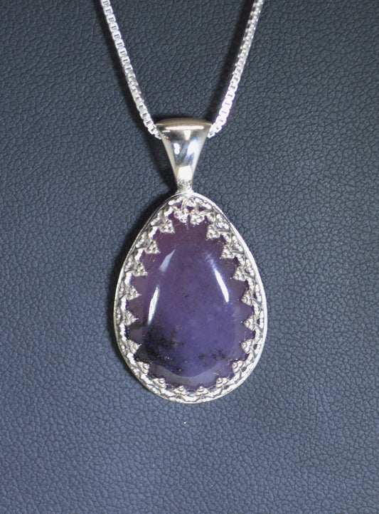 Amethyst Sage Agate Necklace, Nevada Agate, Sterling Silver
