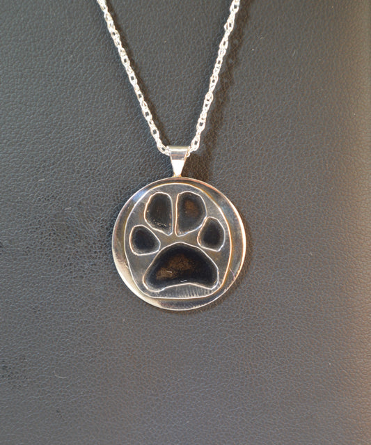 Dog Paw Necklace, Solid Silver, Golden Retriever Necklace, Golden Pendant, Retriever Necklace, Dog Paw Pendant W/O