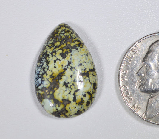 Nevada Variscite Cabochon, Teardrop Shape, Rare Stone