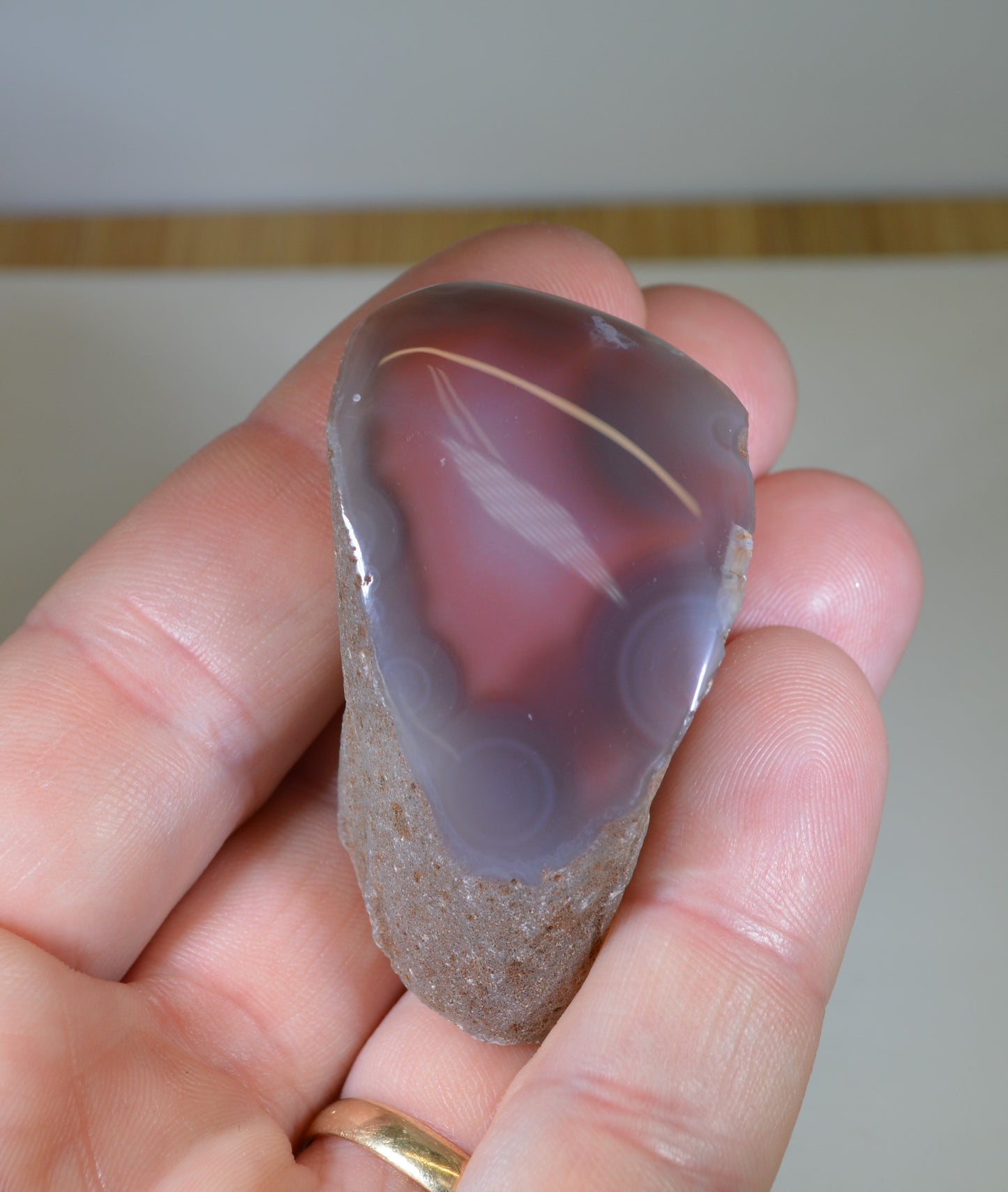 Swali Rose Agate, Face Polished, Eye Agate, Natural Pink Agate