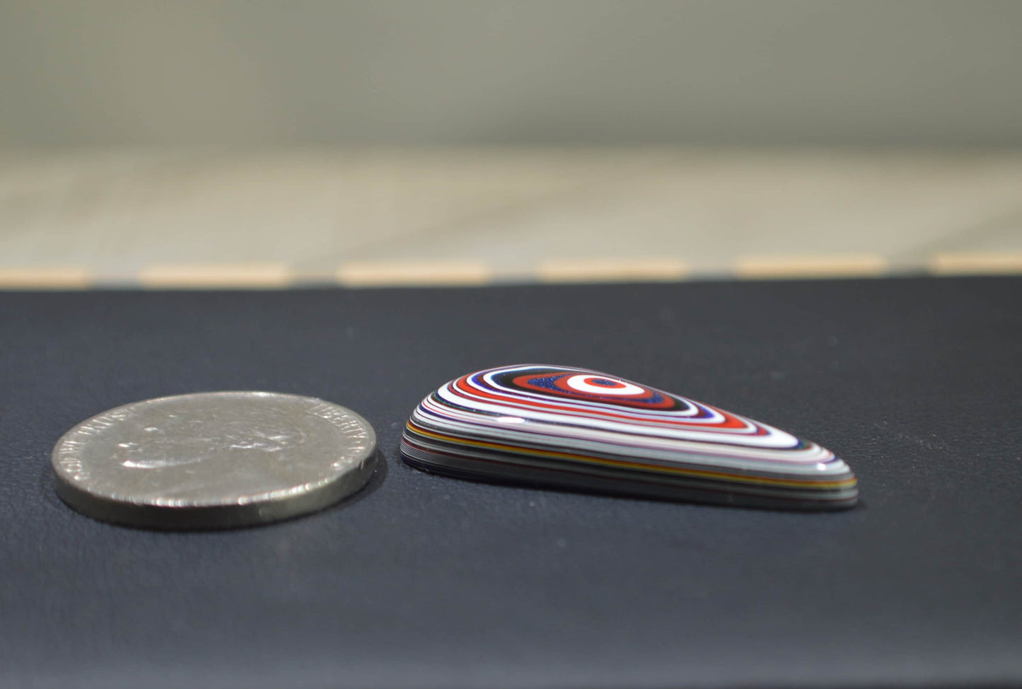 Fordite Cabochon Domed Offset Teardrop, EB108
