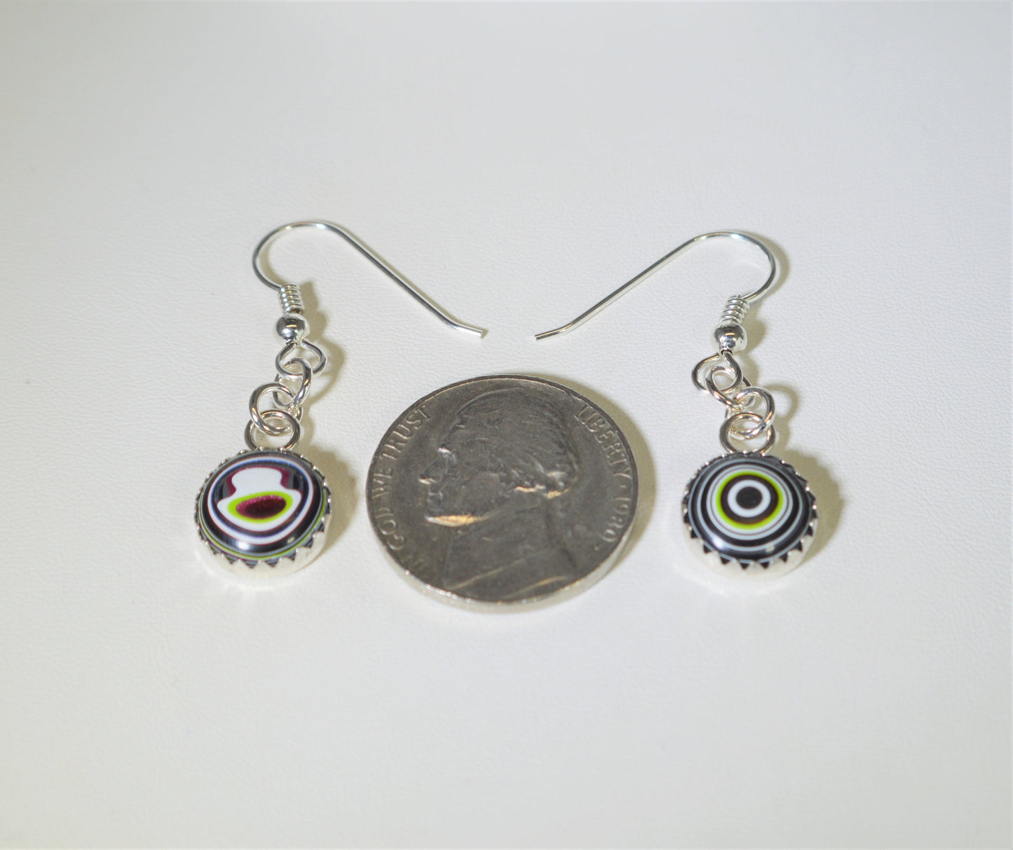 Fordite Earrings in Solid Silver, Fordite, EB98