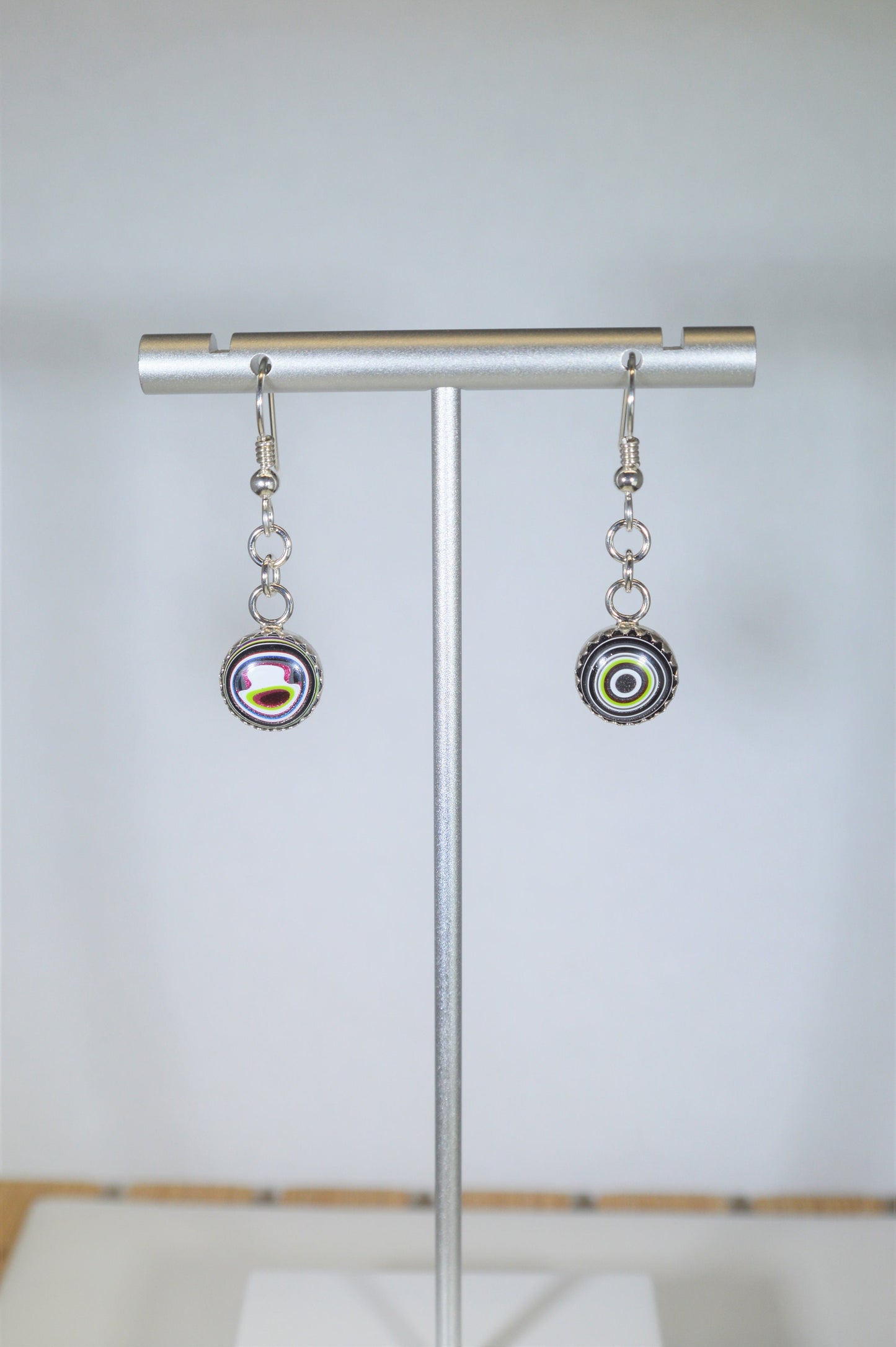 Fordite Earrings in Solid Silver, Fordite, EB98