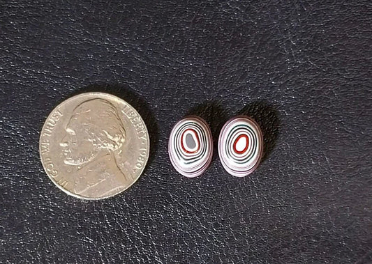 Fordite Cabochon Pair Matching Ovals