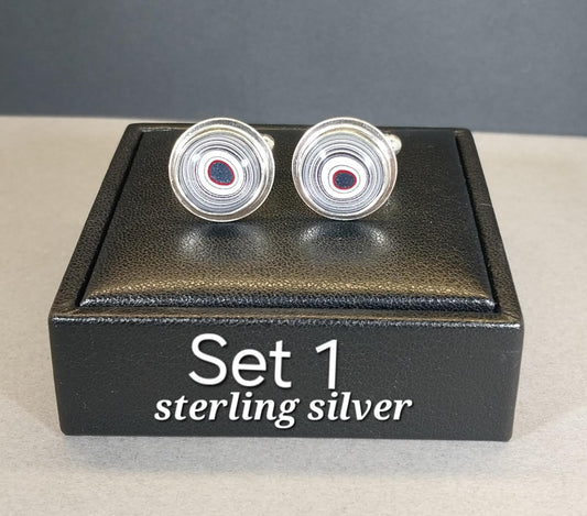 Michigan Fordite Cuff link, Silver or Steel You Pick, Fordite Cufflink, Great Patterns, American Detroit  Agate