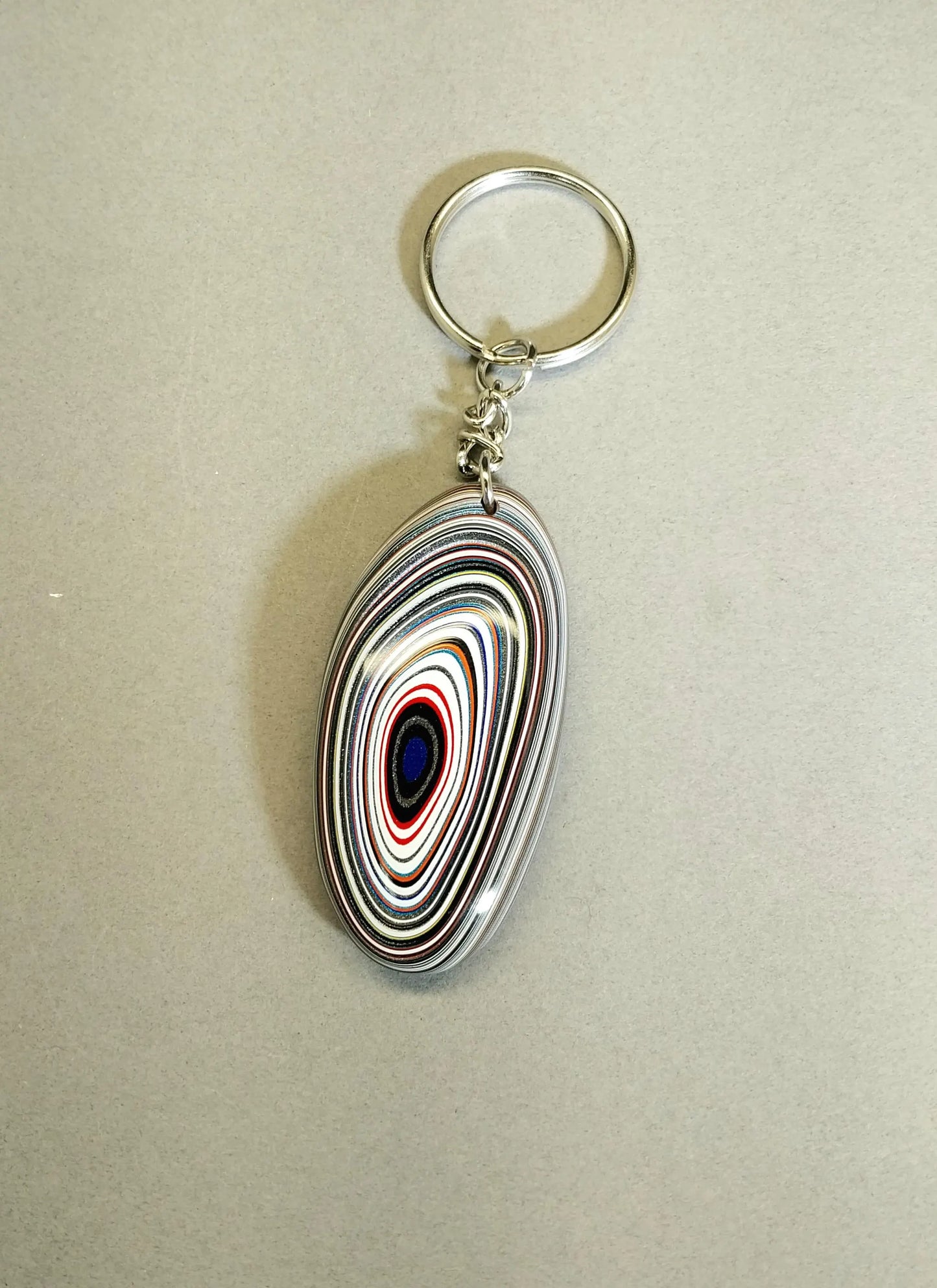 Fordite Key chain Palm Stone in Ohio Motor Agate