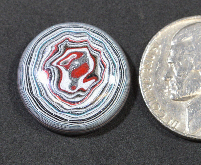 Fordite Cabochon, Toledo Ohio Fordite, Domed Round, EB83