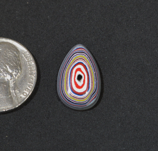 Fordite Cabochon, Domed Teardrop, USA Handmade Recycled Material, EB57