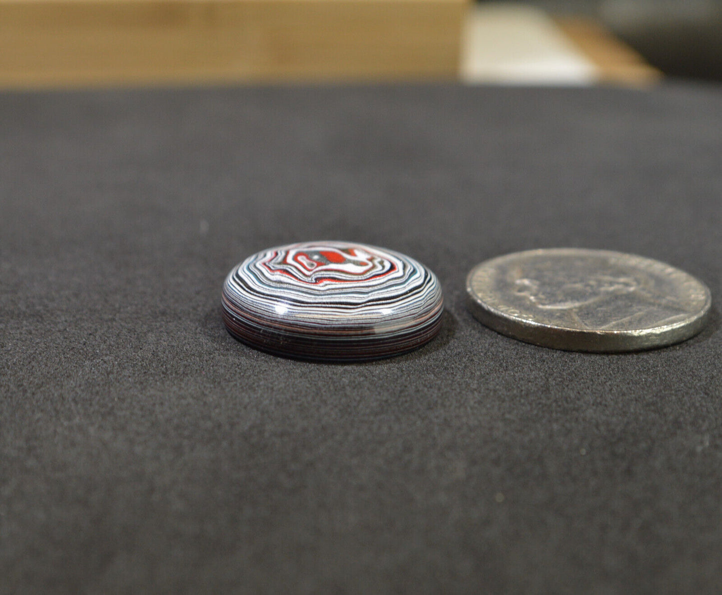 Fordite Cabochon, Toledo Ohio Fordite, Domed Round, EB83