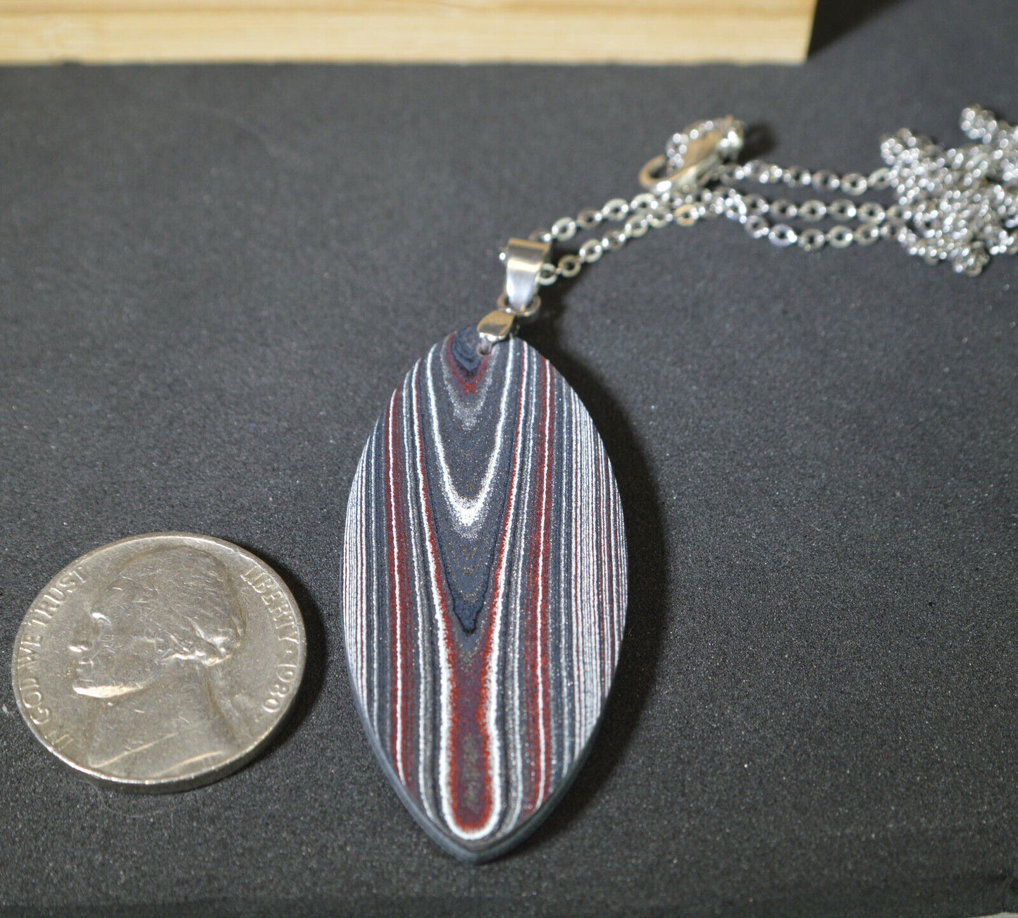 Fordite Necklace, Fordite Jewelry, USA Made, Recycled, EB35