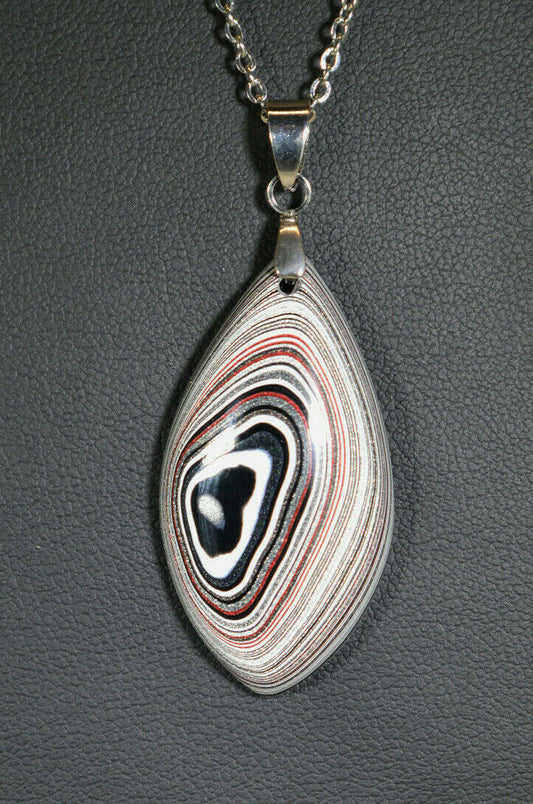 Fordite Necklace, Fordite Jewelry, USA Handmade, Fordite, Recycled EB33