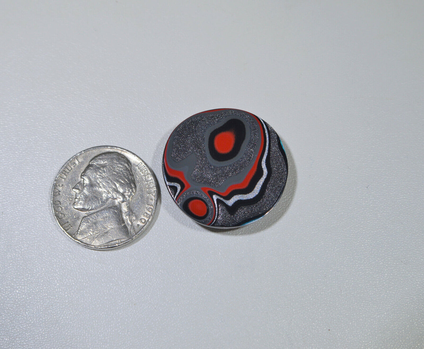 Fordite Cabochon, Polished Fordite, Domed Round Cabochon EB8