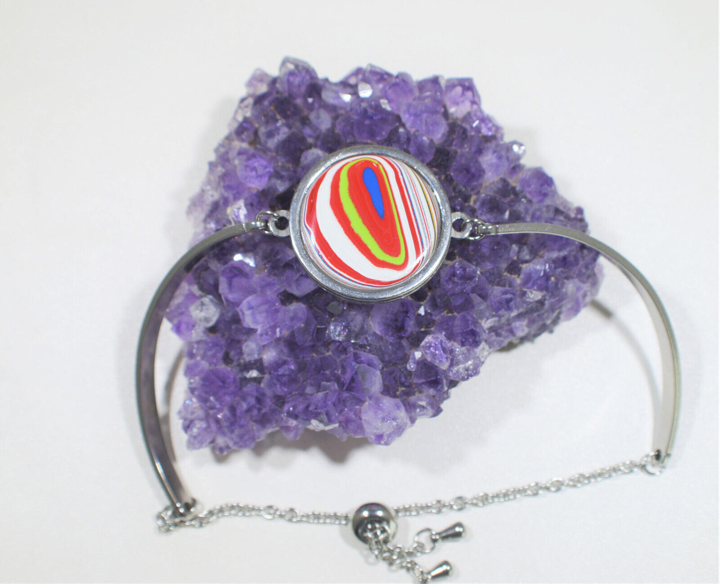 Fordite Bracelet, Nice Colors, EB66