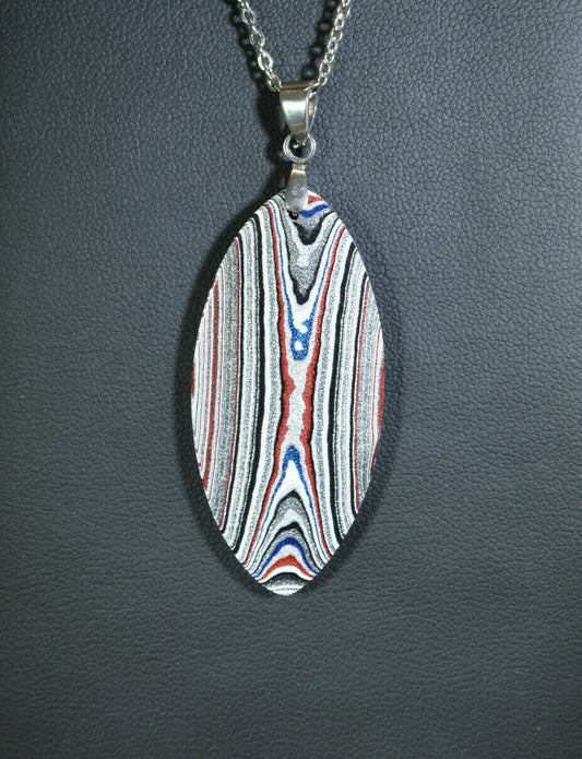 Fordite Necklace, Fordite Jewelry, USA Made, Recycled, EB35