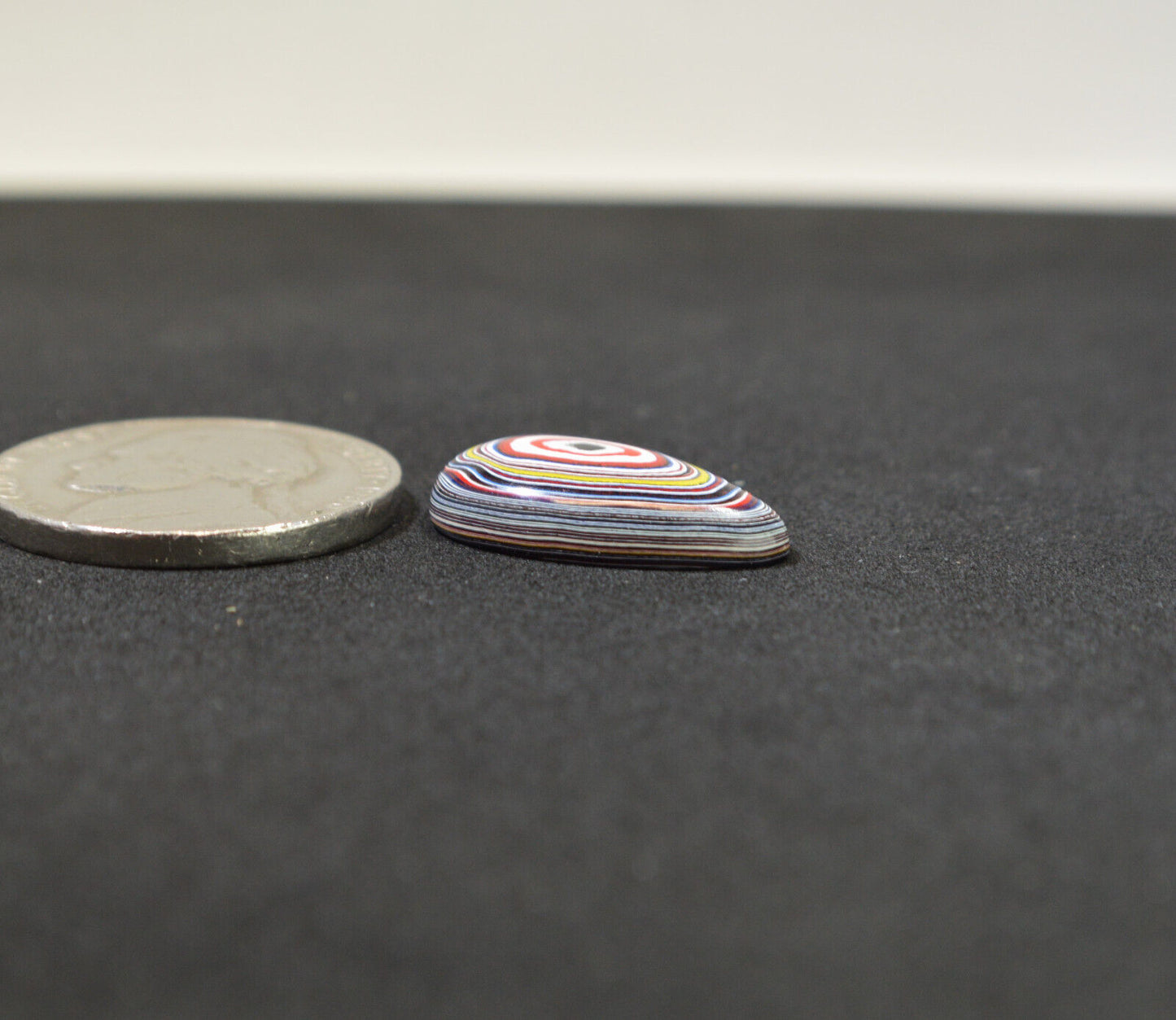 Fordite Cabochon, Domed Teardrop, USA Handmade Recycled Material, EB57