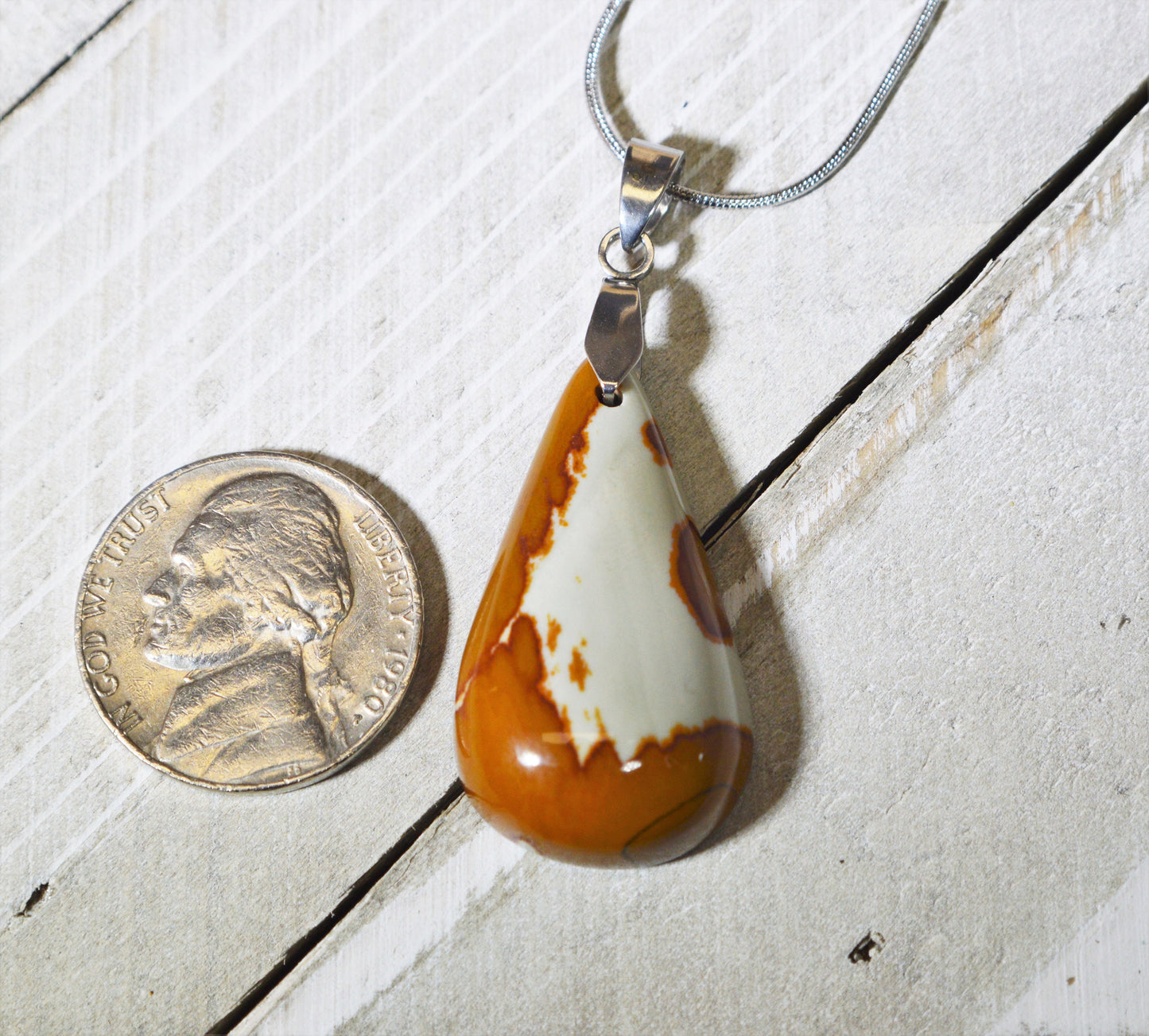 Oregon Owyhee Picture Jasper Pendant with Chain, Owyhee Jasper Necklace for Women W/O