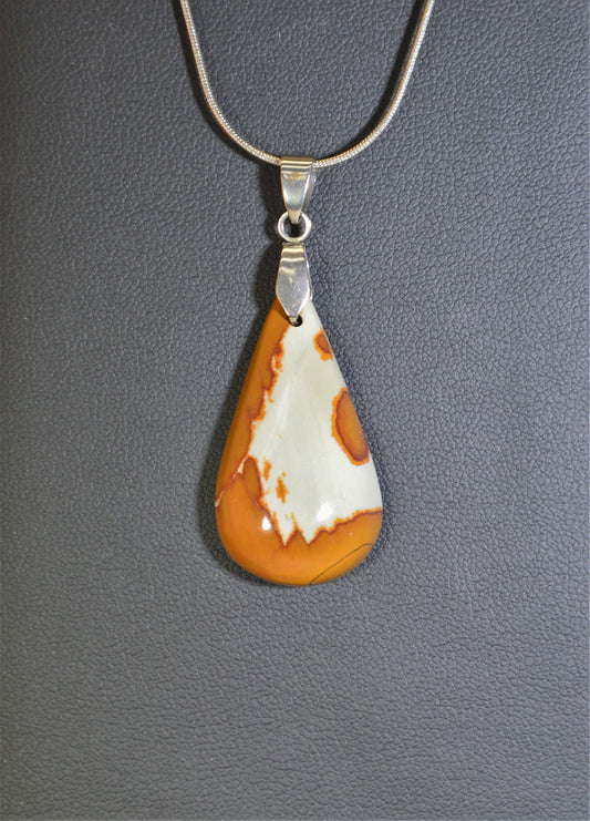 Oregon Owyhee Picture Jasper Pendant with Chain, Owyhee Jasper Necklace for Women W/O