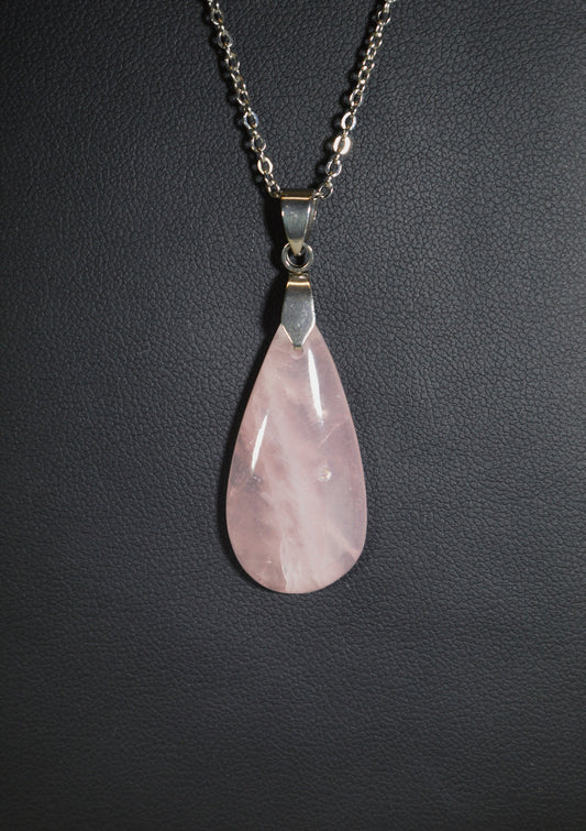 Rose Quartz Necklace, Natural Pink Quartz, Love Stone, Natural Quartz, W/O W/16