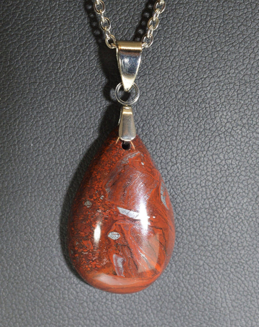 Mary Ellen Jasper Necklace, Minnesota Mary Ellen Jasper, Mary Ellen Jasper Pendant, Stromotolite Jasper Necklace, Red Jasper Pendant, BIF W/O