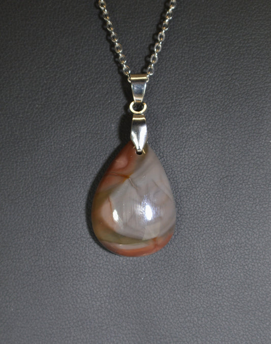 Royal Imperial Jasper Necklace, Natural Jasper Pendant, Natural Stone Necklace, Rare Jasper, Multicolor Jasper, W/O