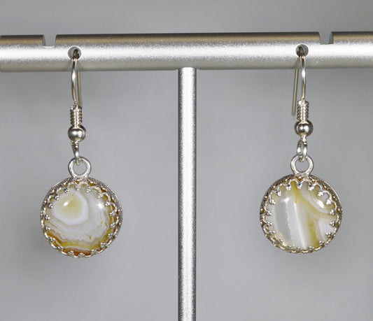 Yellow Agate Earring, Agate Silver Earrings, New Mexico Agate, W194, W/O