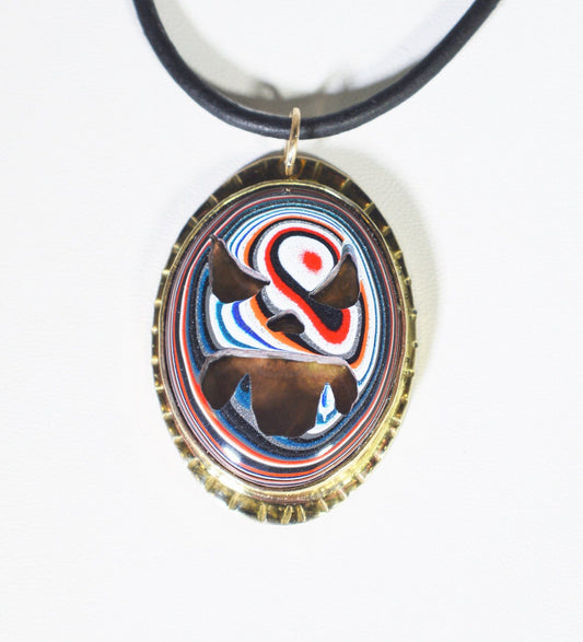 Fordite Necklace, Fordite, Monster Necklace, Monster Fangs, Edgy Necklace, Fordite Jewelry, Fordite, Vampire Necklace, W/O