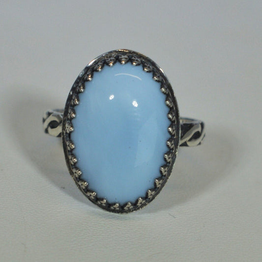 Idaho Opal Ring, Solid Silver 925, Natural Opal Ring, Opal Silver Ring, Sky Blue Opal, Blue Opal Ring, American Opal