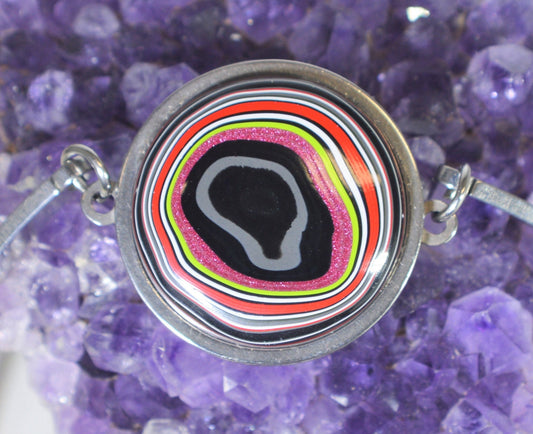 Fordite Bracelet, PINK Fordite Bangle Bracelet, Fordite, Fordite Jewelry, Motor City Agate