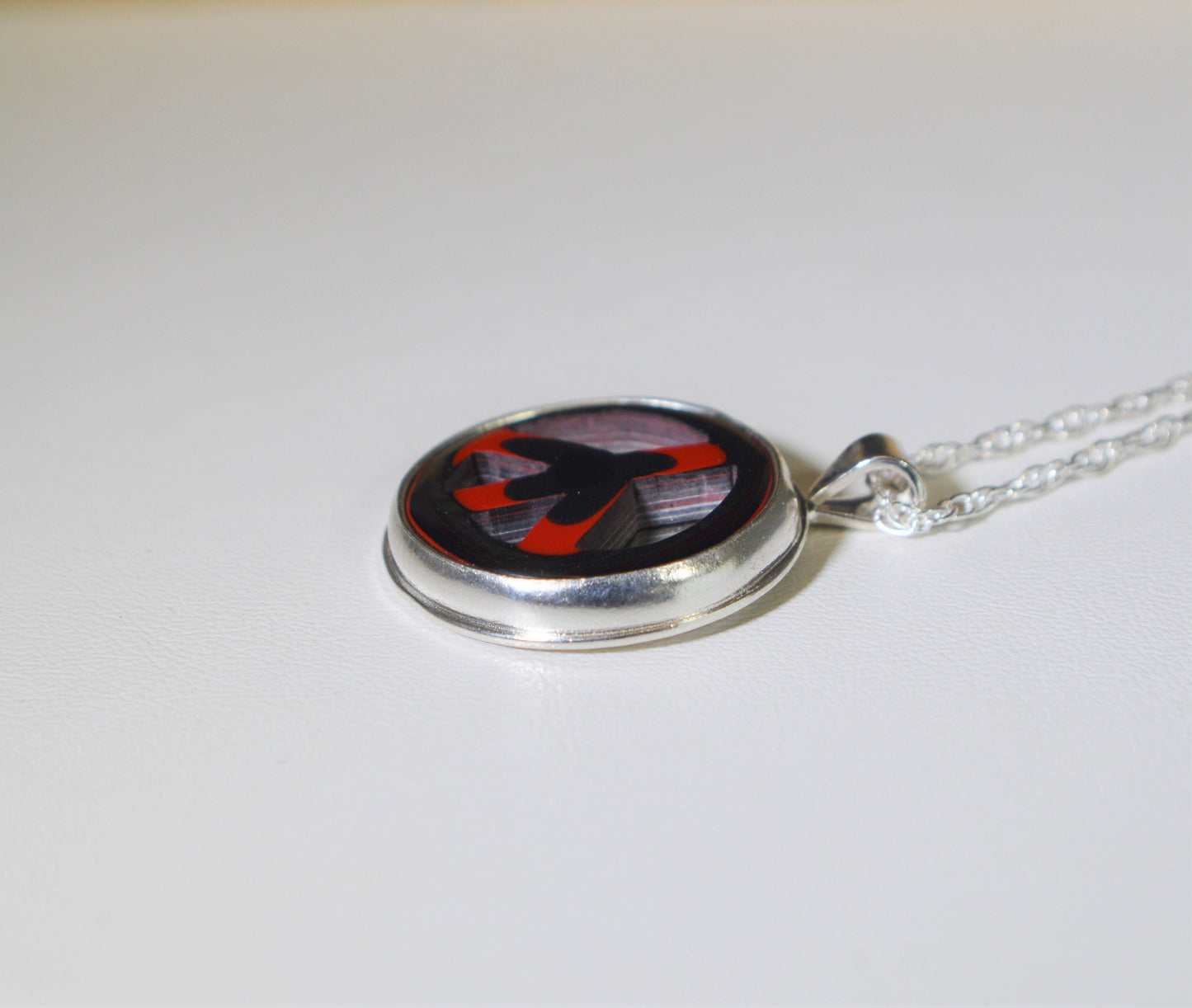 Fordite Necklace, Solid Silver Peace Necklace, Peace Symbol, Fordite, Peace Symbol Necklace