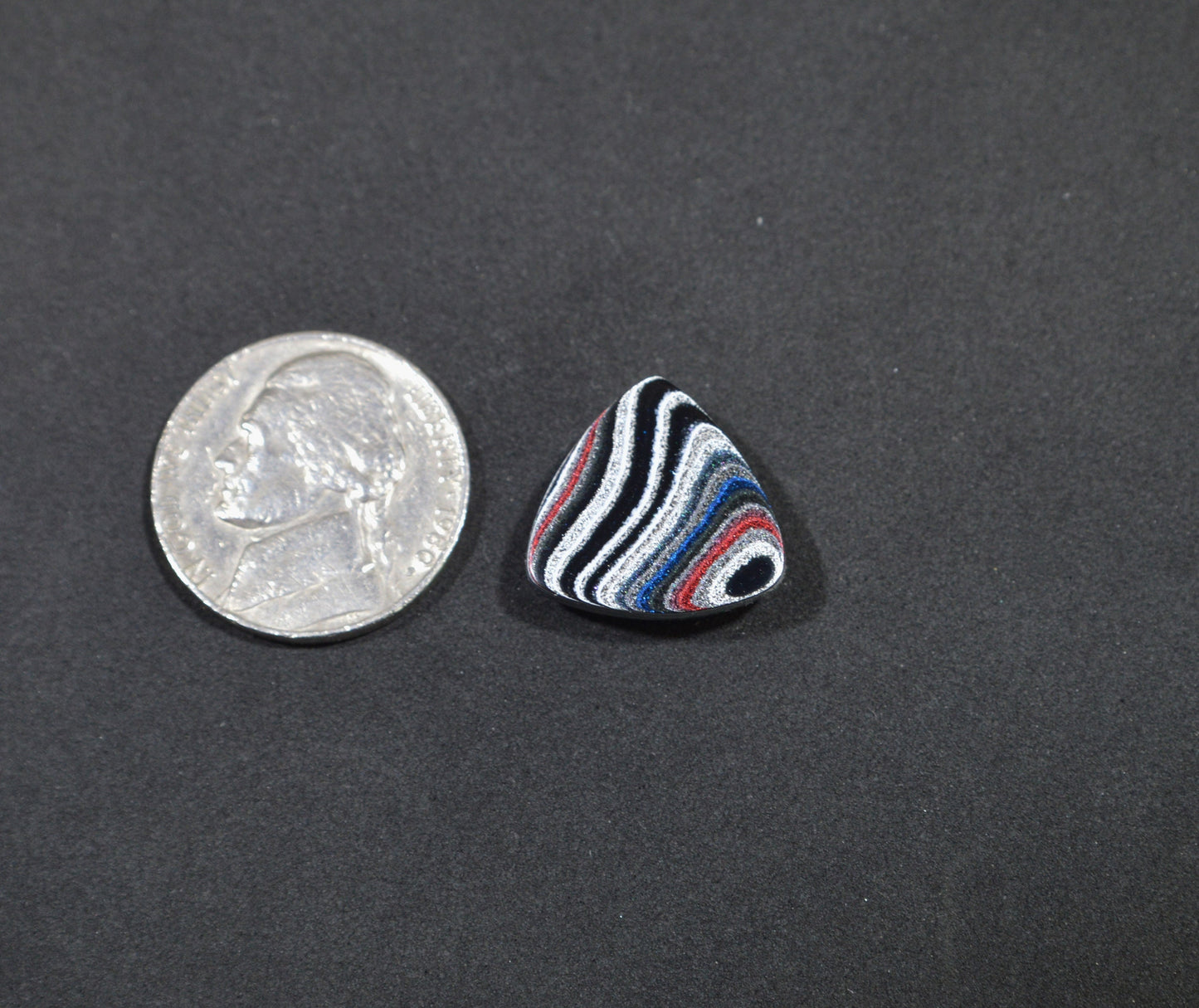 Fordite Cabochon, Michigan Fordite, Piece 1, Triangle Cabochon, W/O