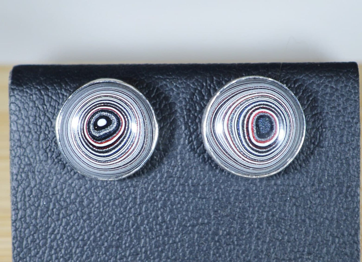 Fordite Silver Stud Earrings