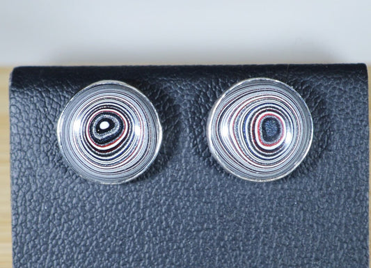 Fordite Silver Stud Earrings